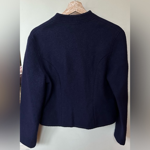 Vintage Litza Pure New Wool Navy Blue Button Down Blazer Jacket - Picture 8 of 8